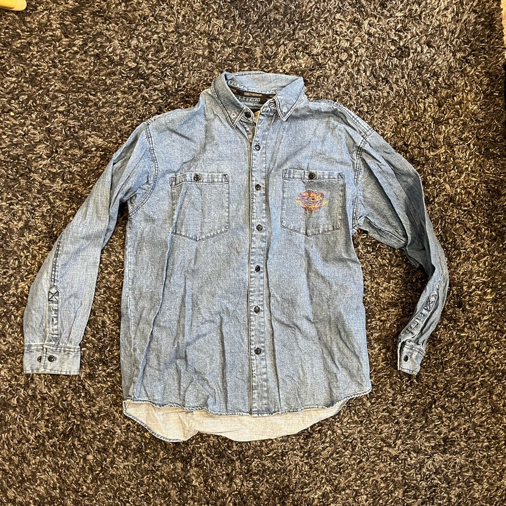 Harley Davidson Denim Button Up